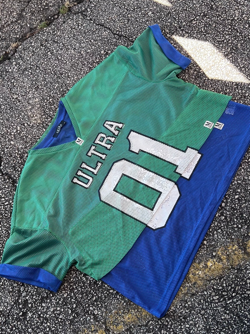 AKIRA Green & Blue Mesh ULTRA 01 Men's Jersey